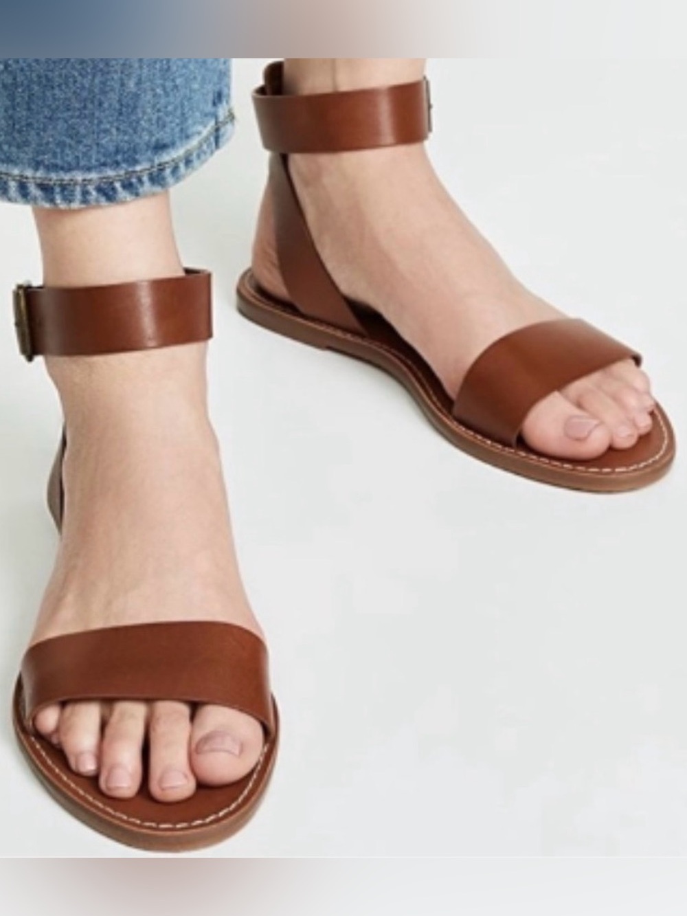 Madewell Boardwalk Leather Ankle Strap Summer Travel Sandals Tan 9.5